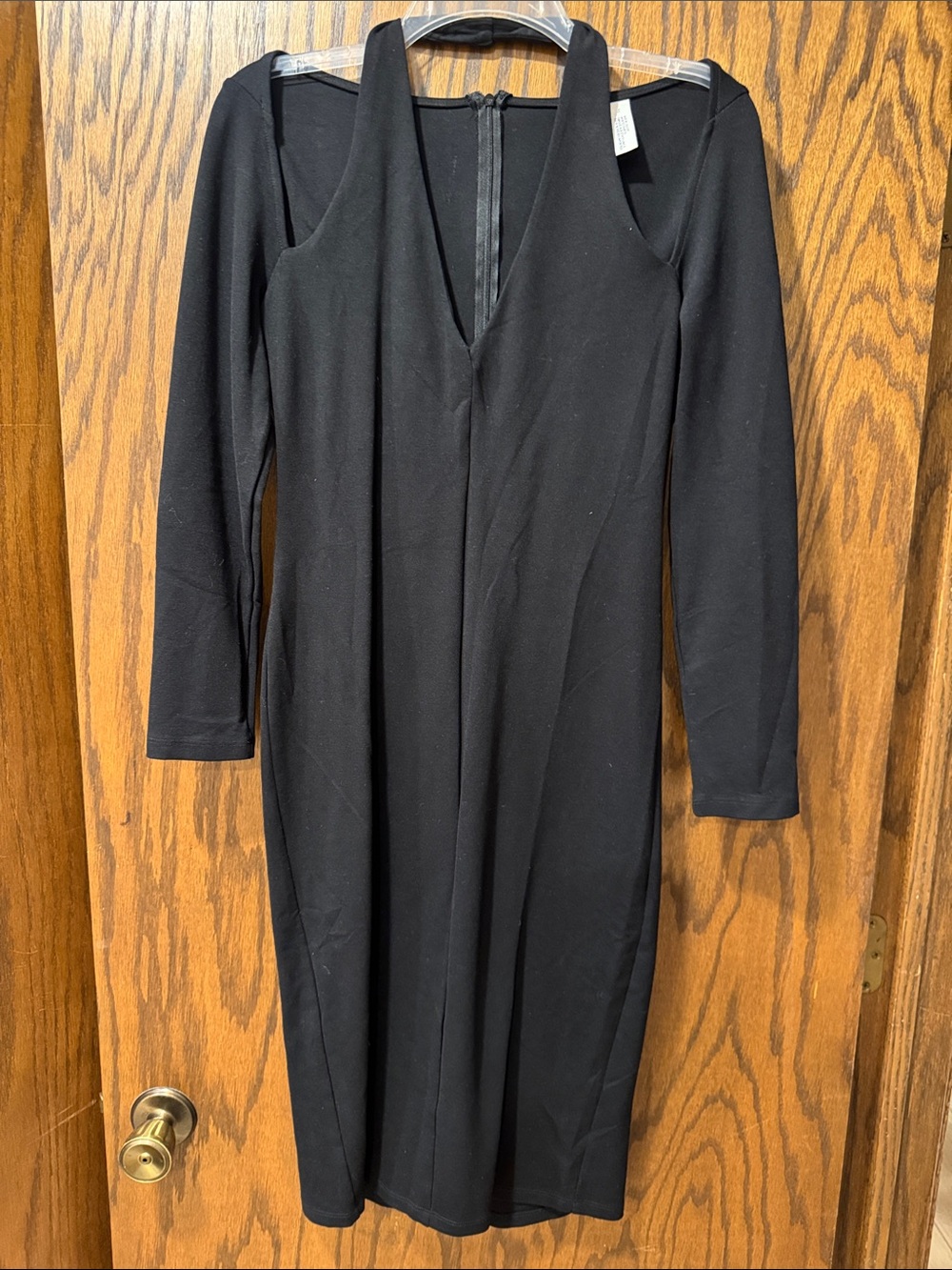 free press Black Long-Sleeve Cold-Shoulder Sheath Dress
